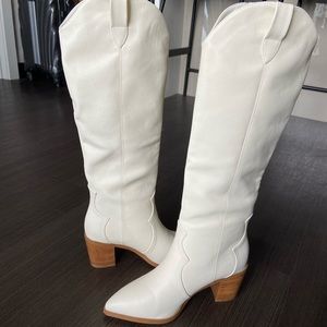 Princess Polly white cowboy boots